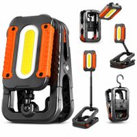 Lámpara de Trabajo LED COB 10W 800lm Recargable USB-C con Imán y Pinza