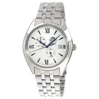 Reloj Orient Tristar Altair AK0506S10B Automático Multifuncional Fecha Acero Inoxidable Dial Blanco