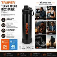 Termo Tomatodo Acero Inoxidable Truper 700 ml Para frio y Caliente