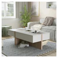 Mesa de Centro Minimalista Rabinha Ventitas Perú Blanco y Duna