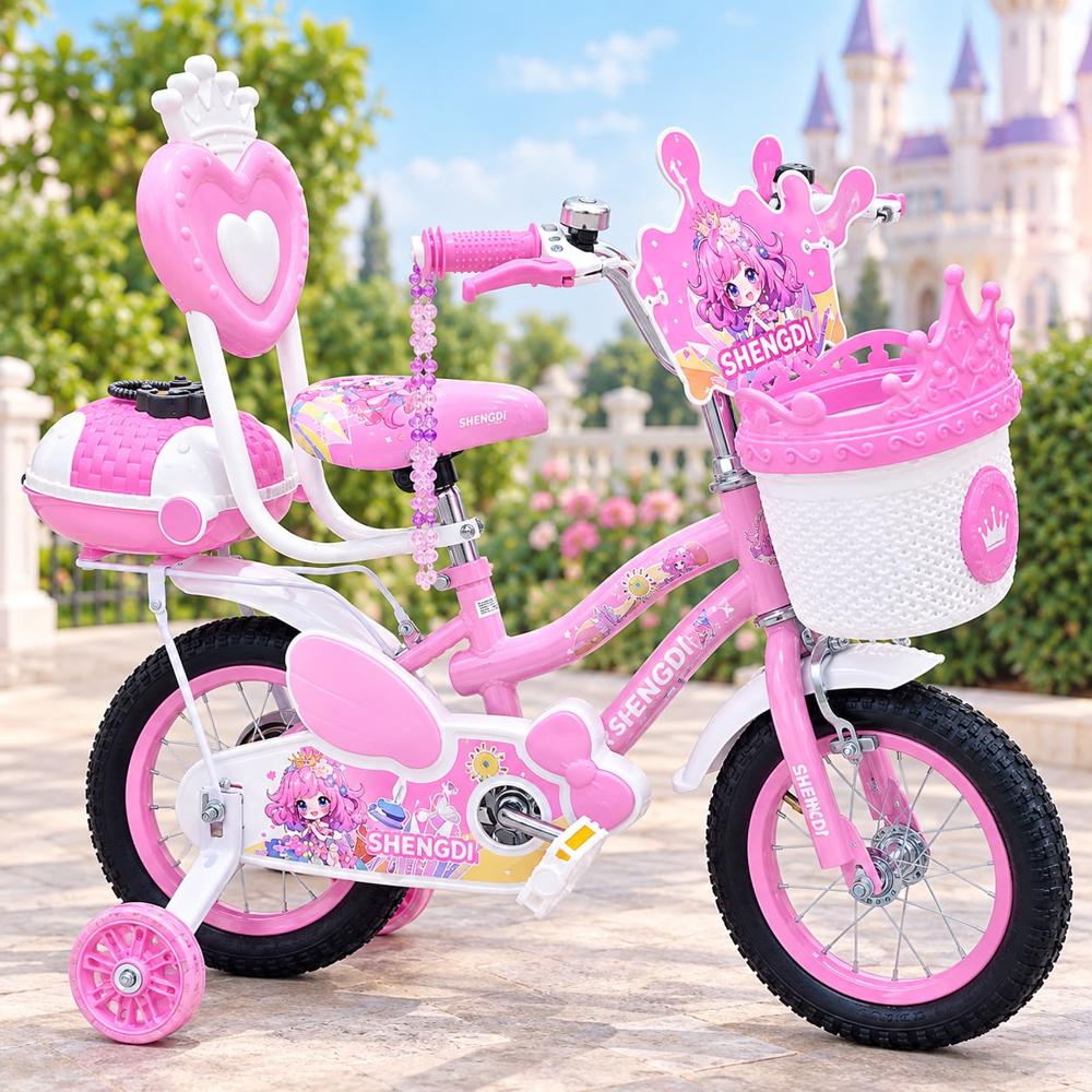 Bicicleta para Niña Aro 12  con Luces LED 2026 - ROSADO