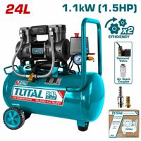 Compresora de Aire Total 24L 1.5HP 1100W Silenciosa Oil Free