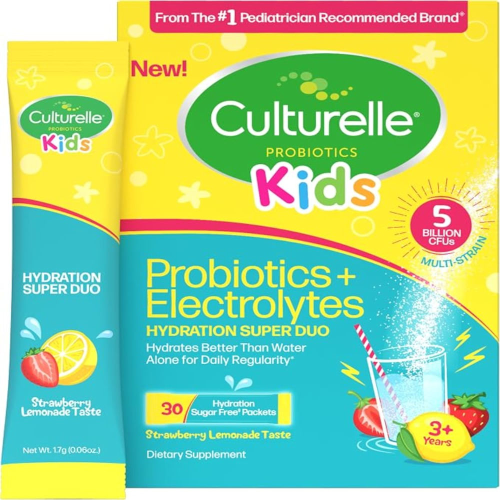 Culturelle Probióticos para niños con electrolitos limonada de fresa