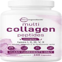 Micro Ingredients Píldoras de péptidos de colágeno múltiple 240 cápsulas