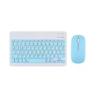 Teclado Mouse Super Delgado Inalambrico Celeste