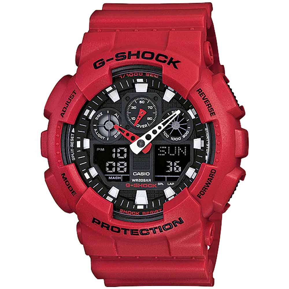 Reloj Casio G-Shock GA100B-4A Digital Analógico Resina Rojo
