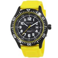 Reloj Nautica NSR 105 NAD13527G Fecha Correa de Silicona Amarillo