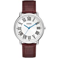 Reloj Guess Lincoln U1164G1 Correa de Cuero Marrón Dial Blanco