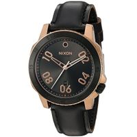 Reloj Nixon Ranger A5082308 Fecha Acero Inoxidable Correa de Cuero Negro