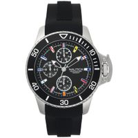 Reloj Nautica Bayside NAPBYS001 Multifuncional Correa de Silicona y Dial Negro
