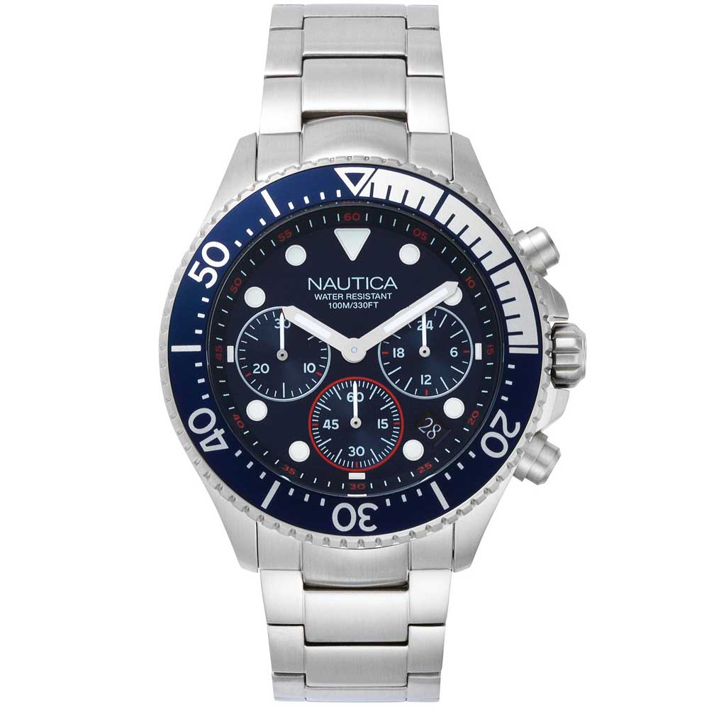 Reloj Nautica Westport NAPWPC006 Fecha Cronómetro Acero Inoxidable Dial Azul