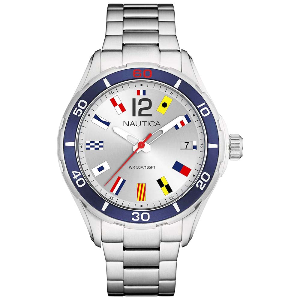 Reloj Nautica NST 1 NAPNSI806 Fecha Acero Inoxidable Plateado Azul