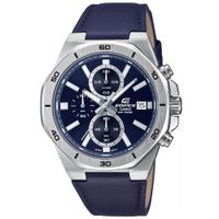 Reloj Casio Edifice EFV-640L-2AV Fecha Cronómetro Correa de Cuero y Dial Azul