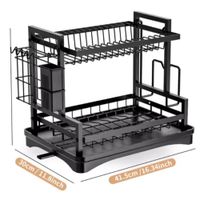 Escurridor Organizador Rack de 2 Niveles Negro