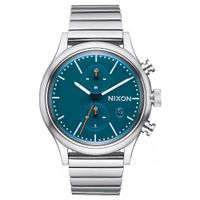 Reloj Nixon Station A1162307 Fecha Cronómetro Acero Inoxidable Dial Azul