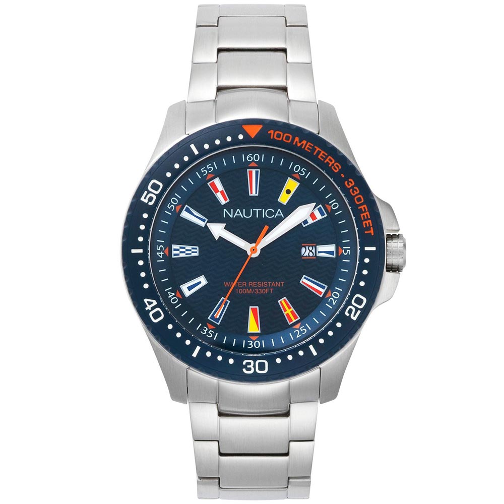 Reloj Nautica Jones Beach NAPJBC004 Fecha Acero Inoxidable Dial Azul