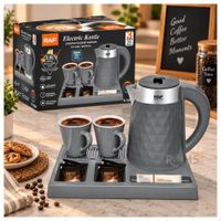 Hervidor Eléctrico RAF R.7924 1500W - Diseño Moderno  2 Tazas de Loza - Calienta Agua Rápido