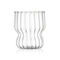 4 Vasos acanalados con base corta 350 ml Vidrio Resistente al Calor