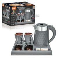 Set de Hervidor Eléctrico RAF R.7924 - 1500W - Diseño Moderno  2 Tazas de Loza