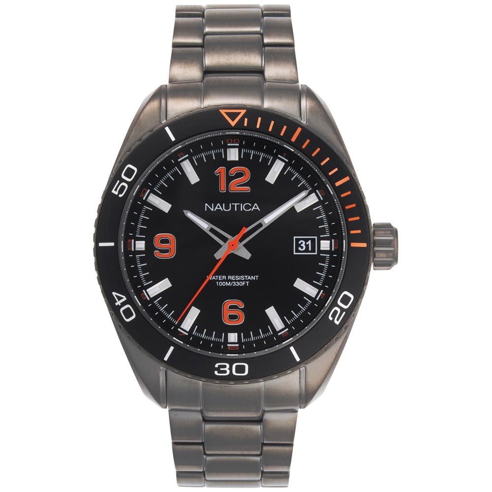Reloj Nautica Key Biscayne NAPKBN006 Fecha Acero Inoxidable Gunmetal