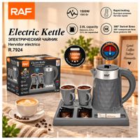 Hervidor Eléctrico RAF R.7924 1500W - Diseño Moderno  2 Tazas de Loza - Calienta Agua Rápido