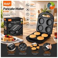 Máquina para Arepas y Pancakes RAF R.510 - 4 Cavidades y Placas Antiadherentes - 1600W