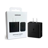 Cargador Samsung 60W Super Carga Rápida Original USB-C Negro Sin Cable