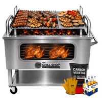 Caja China Grande Inoxidable Visor Guantes Carbón Cerveza