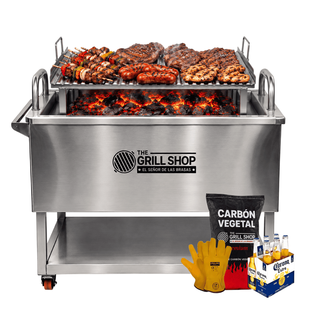 Caja China Grande Acero Inoxidable  carbón  cerveza guantes