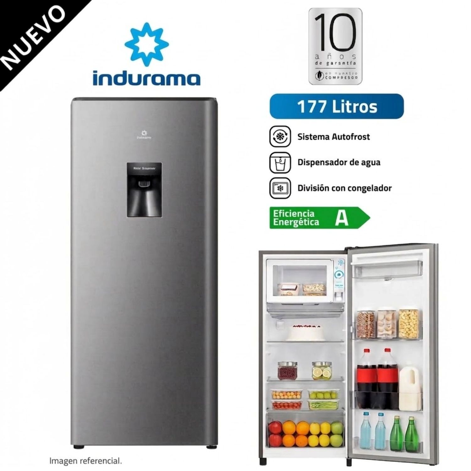 Refrigeradora Indurama RI-289D 177 Litros