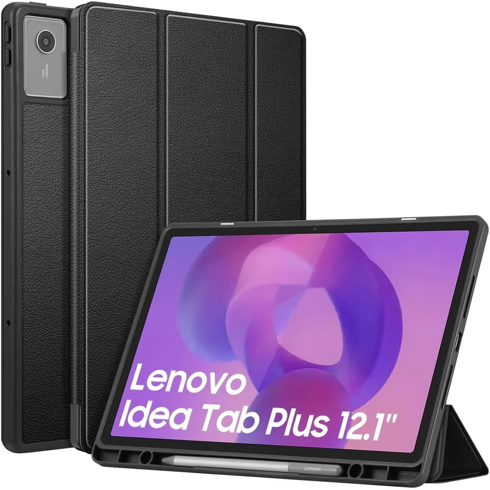 Funda Smart Cover con Porta Lapiz para Tablet LENOVO IDEA TAB PLUS 12.1? Negro