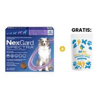 Antipulgas y Antiparasitario Nexgard Spectra L x3 Tab 15 a 30 Kg y GRATIS Go Pet Patas de Pollo