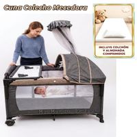 Cuna colecho Funcion Mecedora Con Colchon Beige