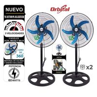 Ventilador 3 en 1 Orbital Nationalizer 18'' NN-45-360 Negro - 2 UNI