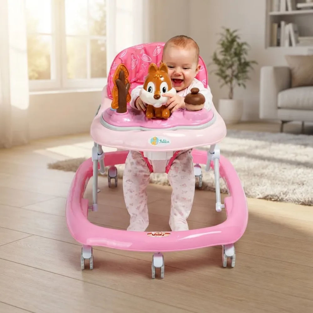 Andador para bebe multifuncional Ardilla Rosa