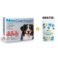 Antipulgas Nexgard 136 Mg Perros De 25.1 Kg A 50 Kg X 3 Und y GRATIS Go Pet Patas de Pollo x 20 Und