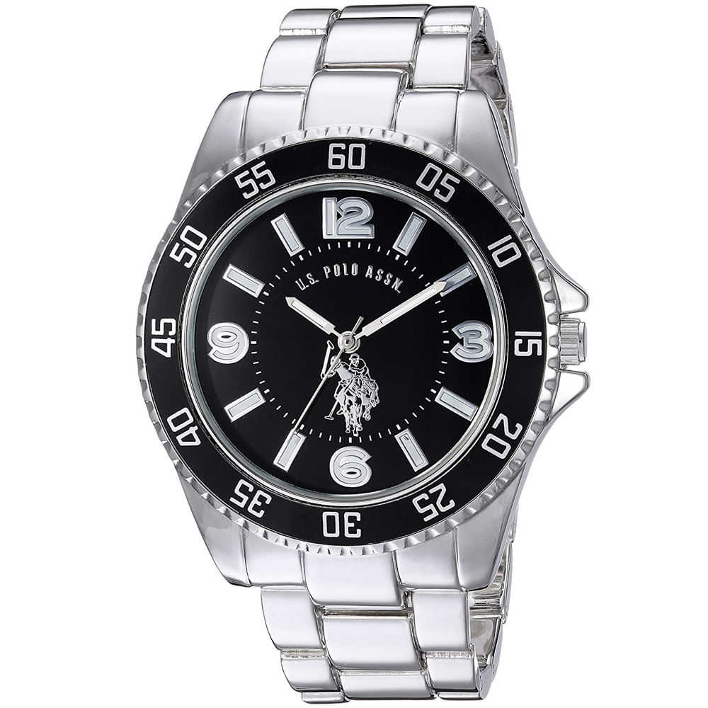 Reloj U.S. Polo Assn. USC80515 Analógico para Hombre Plateado Negro