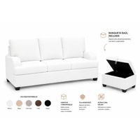 Juego de Sala Rumi Ivory 321 Banqueta Baúl 2