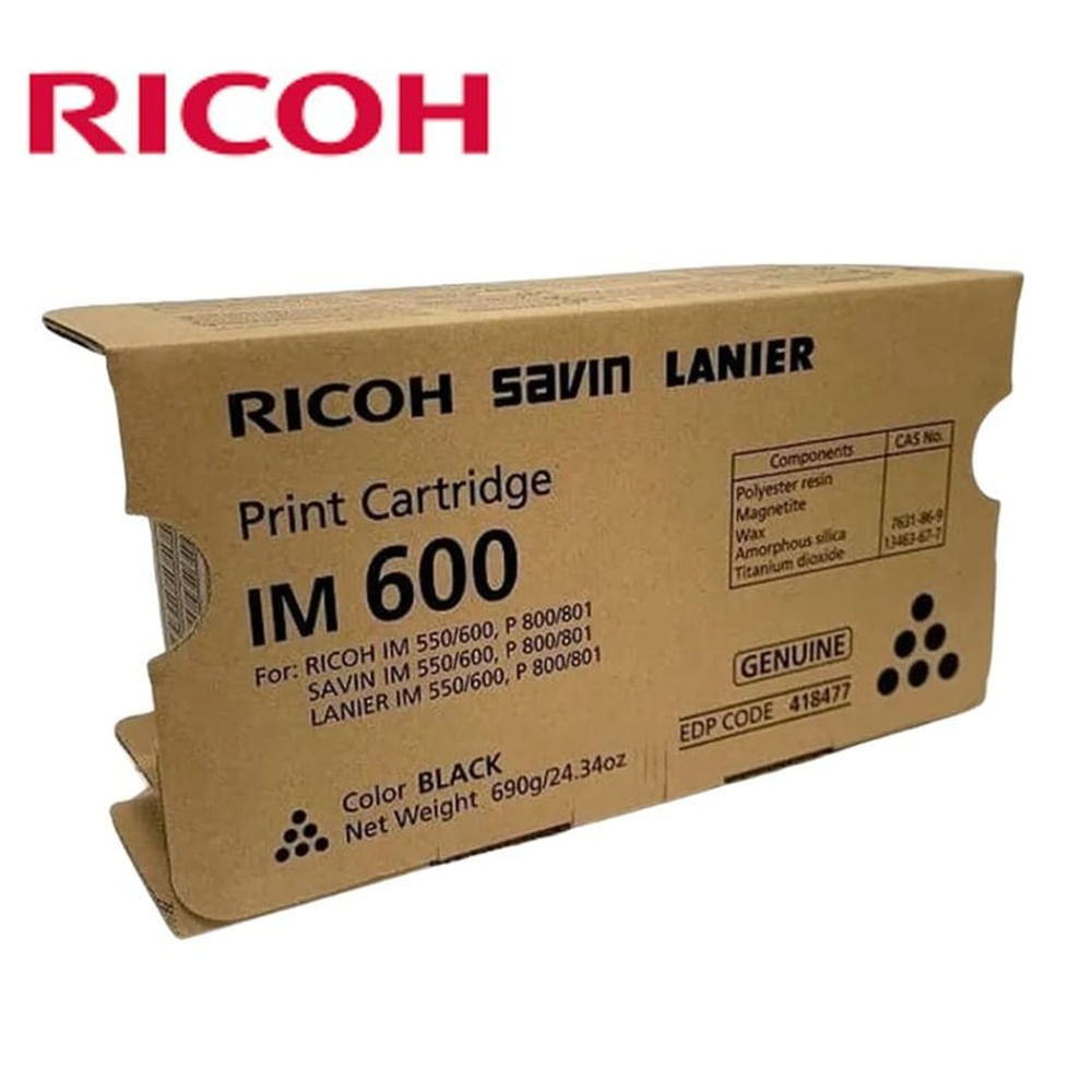 TONER RICOH IM600 NEGRO 25.000 PAGINAS ORIGINAL