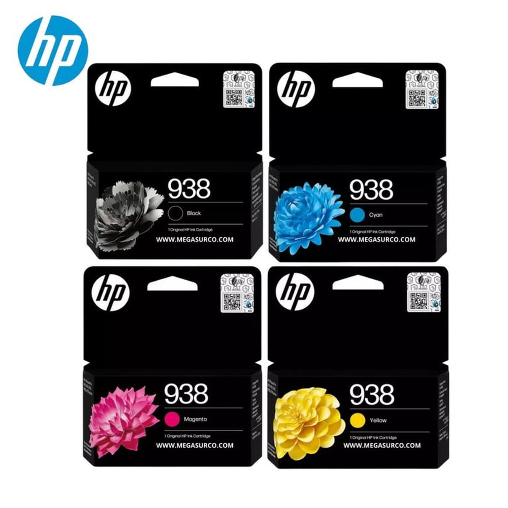KIT 4 CARTUCHOS HP 938 PARA HP OfficeJet Pro 9110/9120/9130/9720/9730