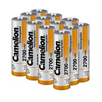 Pilas Baterías Recargables AA 2700mAh Camelion Pack 12 Unidades Ni-MH 1.2V