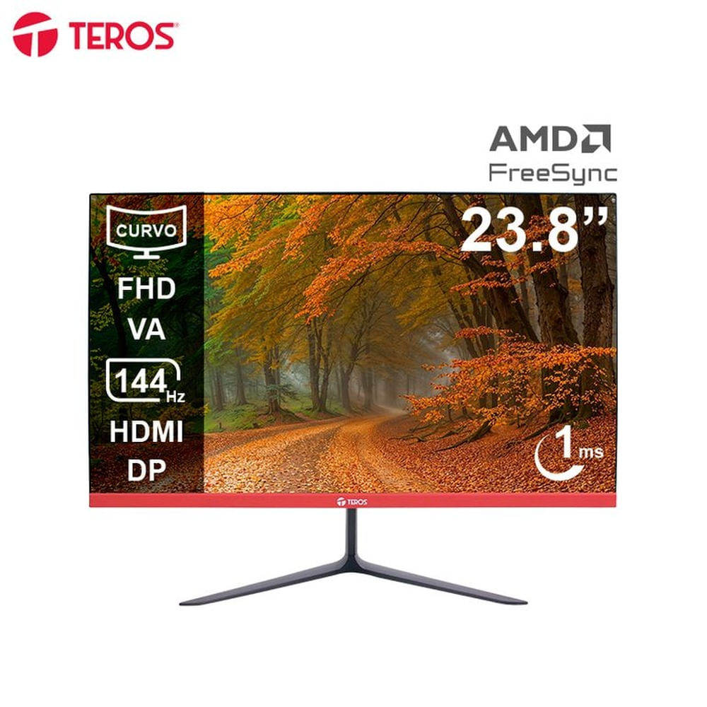 Monitor Curvo Teros TE-2403S, 23.8 FHD VA, 144HZ, 1MS, HDMI, DP, Earphone Out