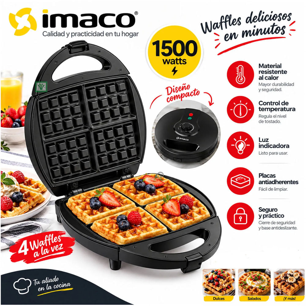 Waflera 4 Piezas WM4150 1500W