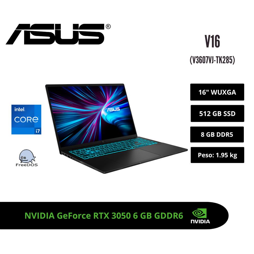LAPTOP GAMER ASUS V16 16 WUXGA 144HZ CORE 7 240H RTX 3050 6GB 8GB DDR5 512GB SSD