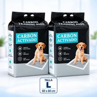 Pack x2 Pañales de Piso Absorbentes Carbón Activado 60X60 - Talla L - Training Pads Pet Perros