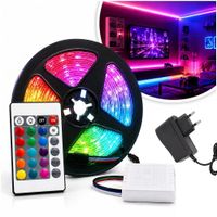 Tira Led RGB 5 Metros Luces de Colores con Control Decorativo