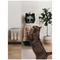 Rascador Colgante En Forma de Gato Con Juguete Interactivo Para Gatos - Verde oscuro
