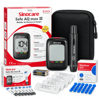 Kit Glucómetro Sinocare Safe AQ Max III 60 Tiras - 60 Lancetas