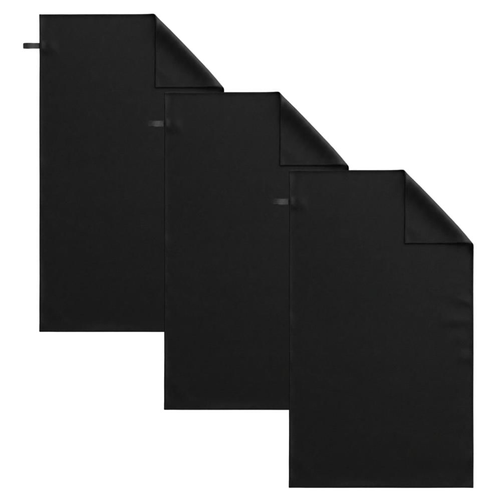 Pack 3 Toallas de Microfibra Negro 80x40 - Deportiva - Valuma