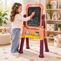 Caballete Infantil 2 en 1 Pizarra Magnética 360 con Accesorios